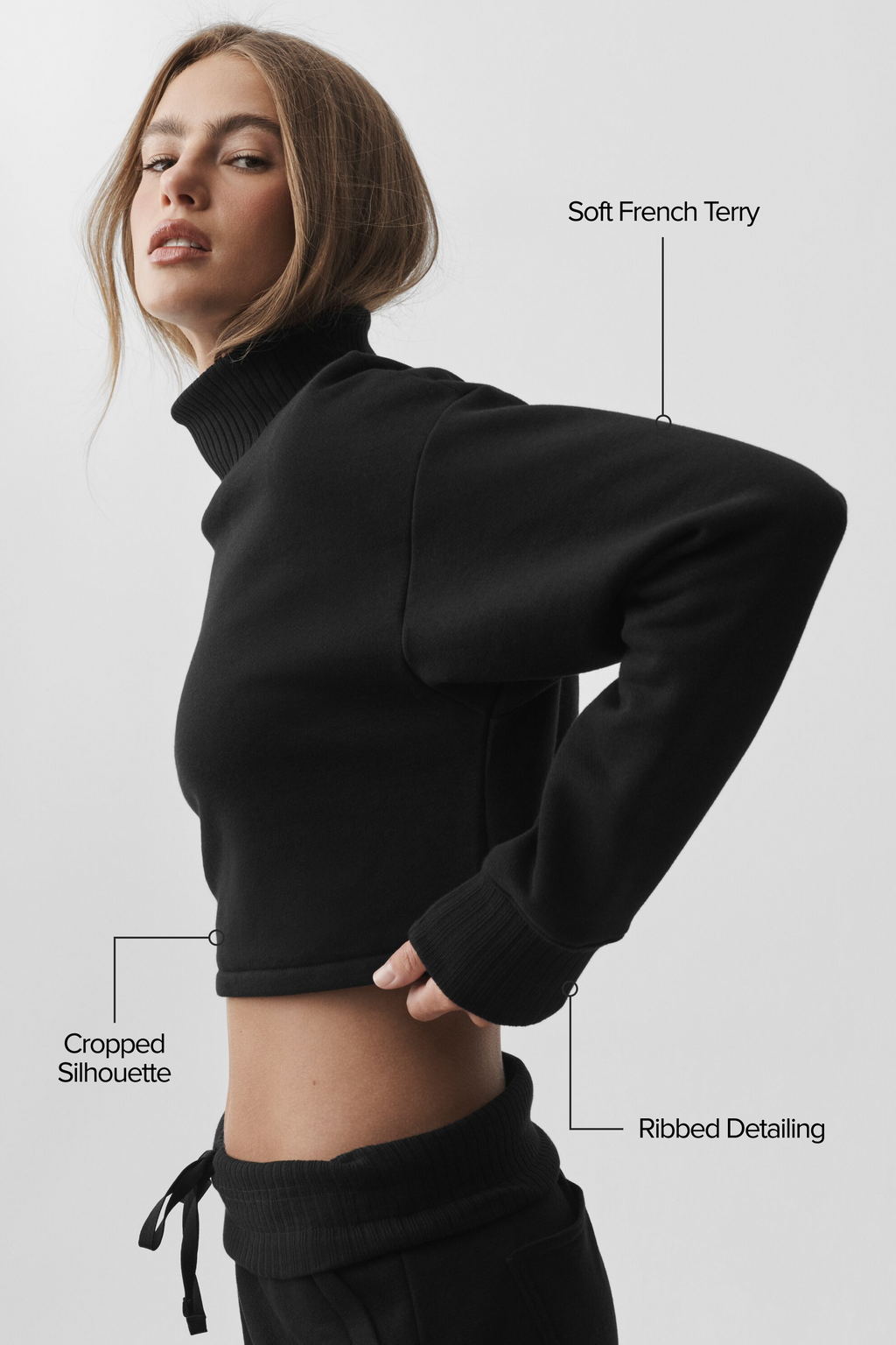 Cropped Serenity Coverup - Black image 2