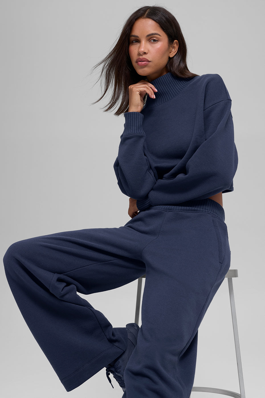 Cropped Serenity Coverup - Navy image 4
