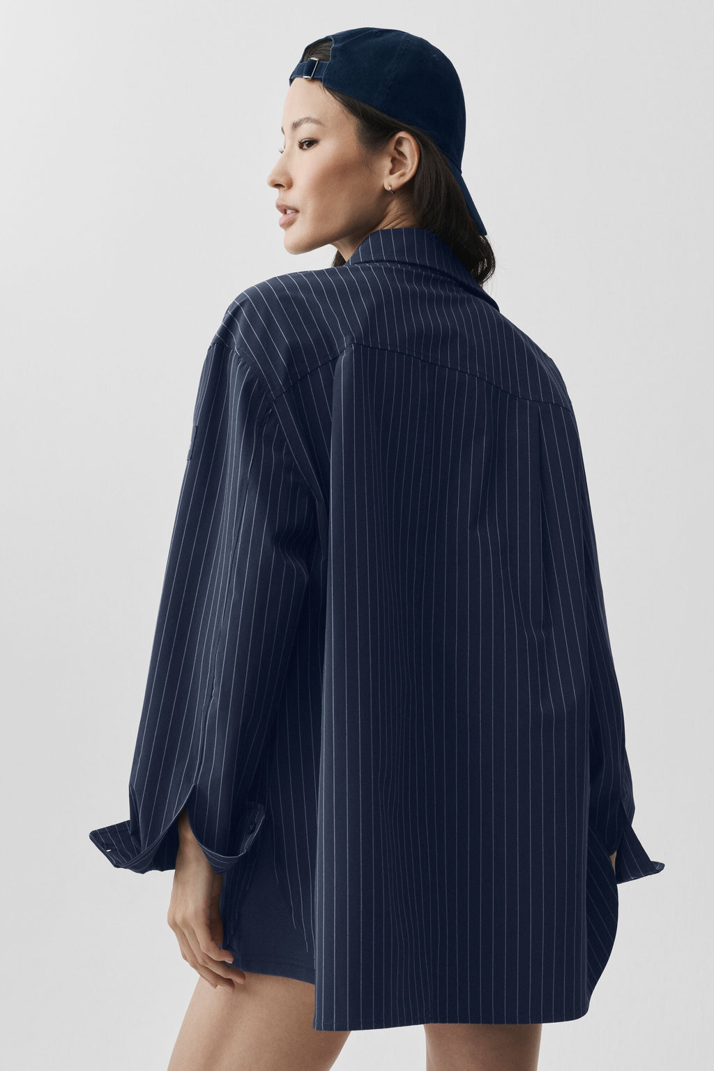 Pinstripe Daylight Button Down Long Sleeve - Navy/Ivory image 3