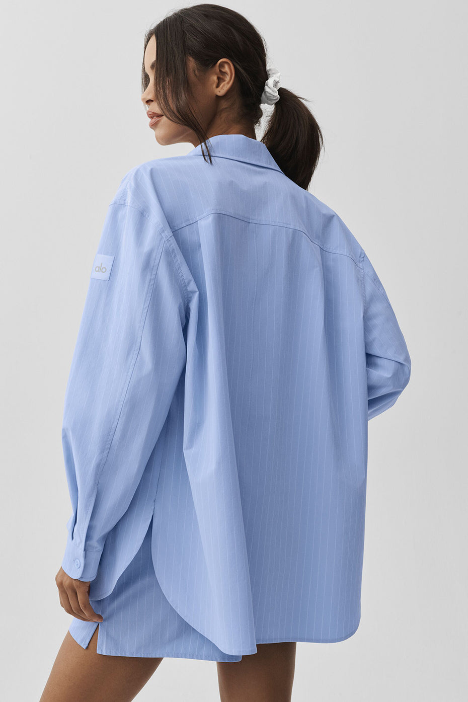 Pinstripe Daylight Button Down Long Sleeve - Light Provence Blue/White image 2