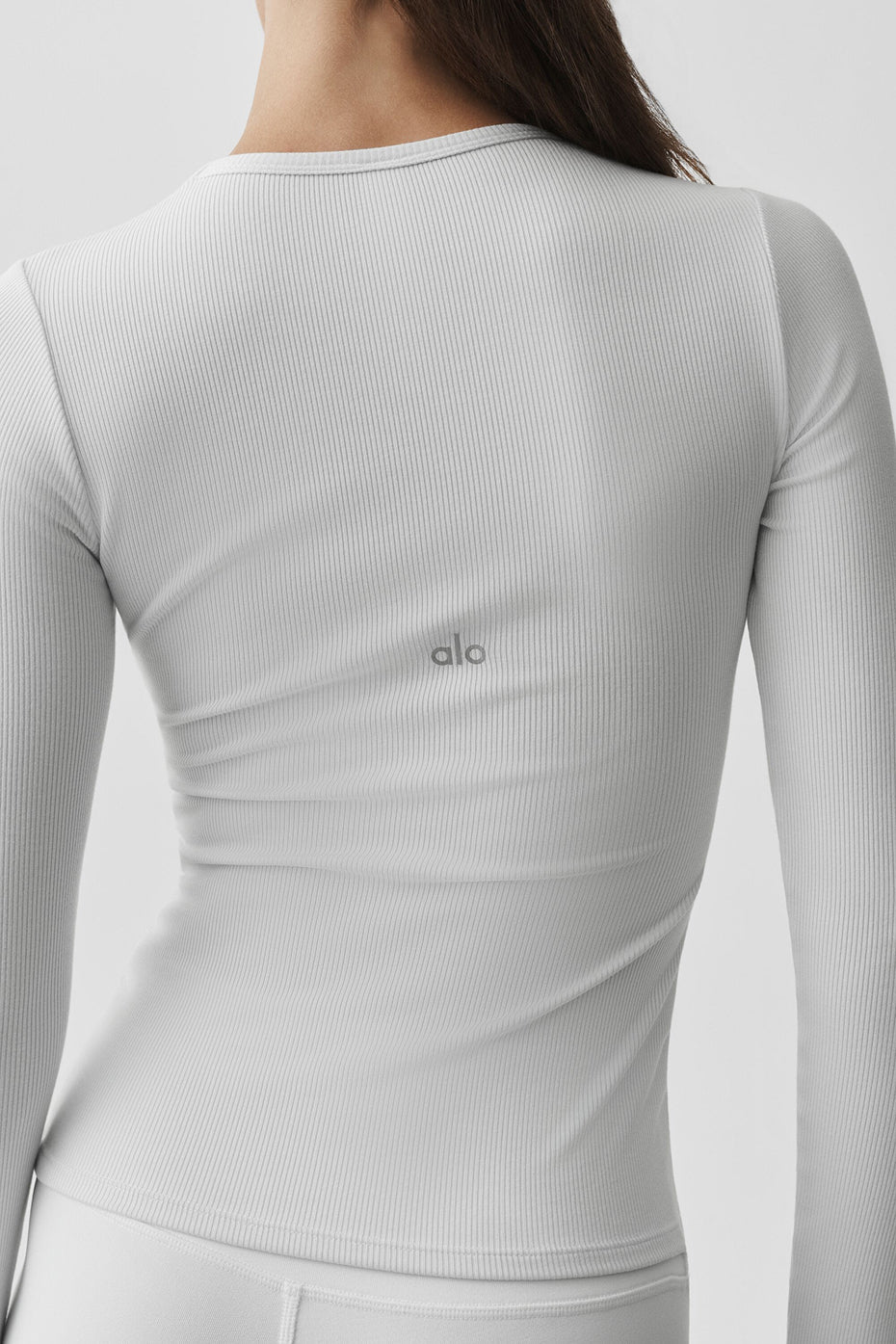 Ribbed Modal Long Sleeve - White image 4