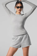 Ribbed Modal Long Sleeve - Athletic Heather Grey image 1