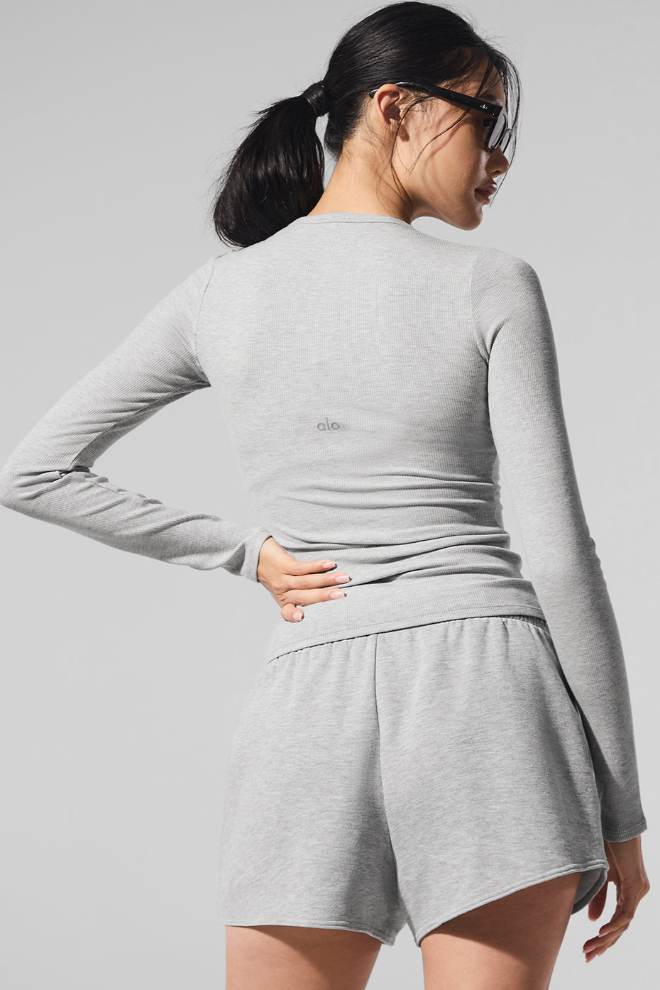 Ribbed Modal Long Sleeve - Athletic Heather Grey image 3