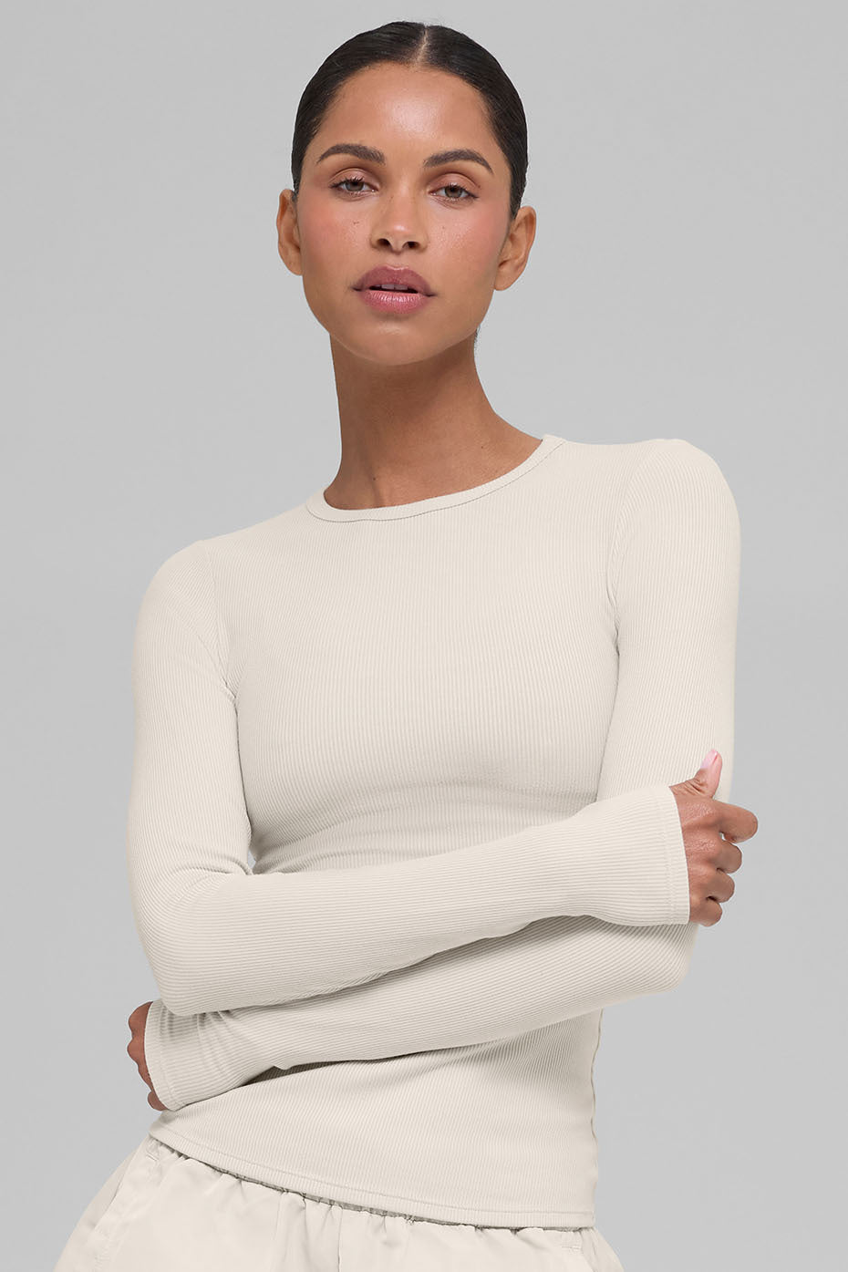 Ribbed Modal Long Sleeve - Bone image 3