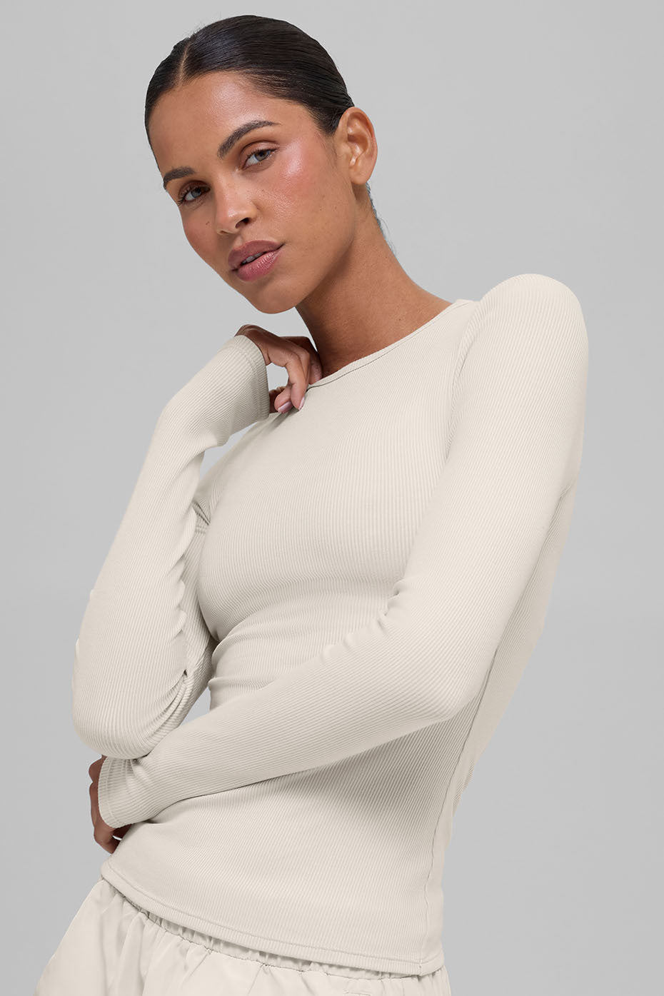 Ribbed Modal Long Sleeve - Bone image 1