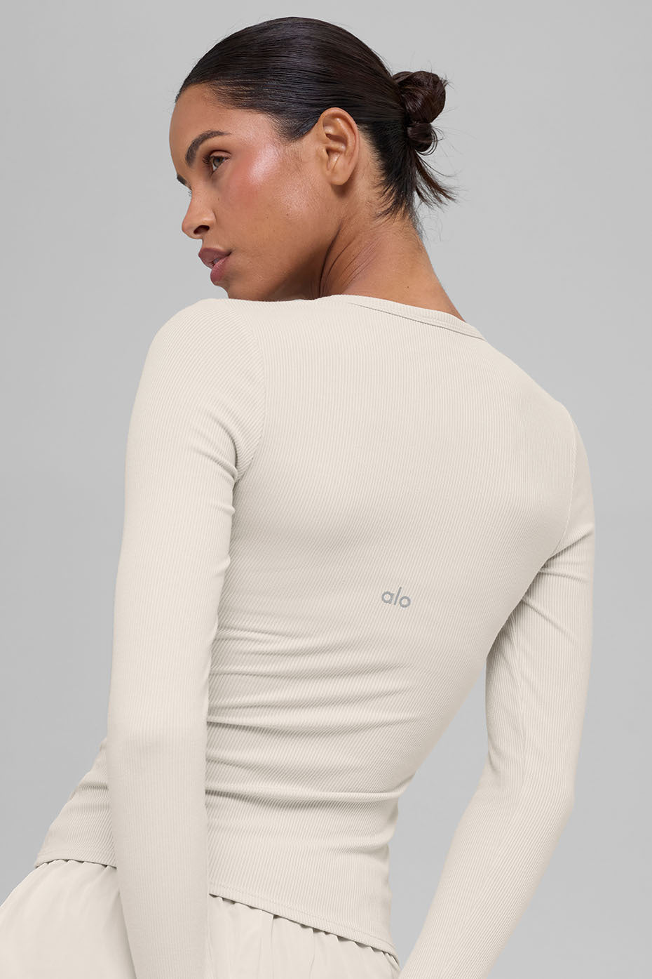 Ribbed Modal Long Sleeve - Bone image 2