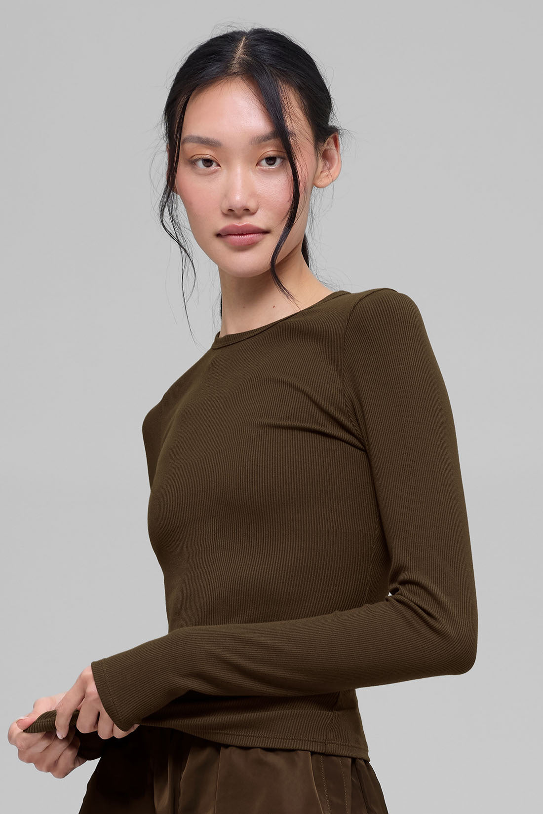 Ribbed Modal Long Sleeve - Espresso image 4
