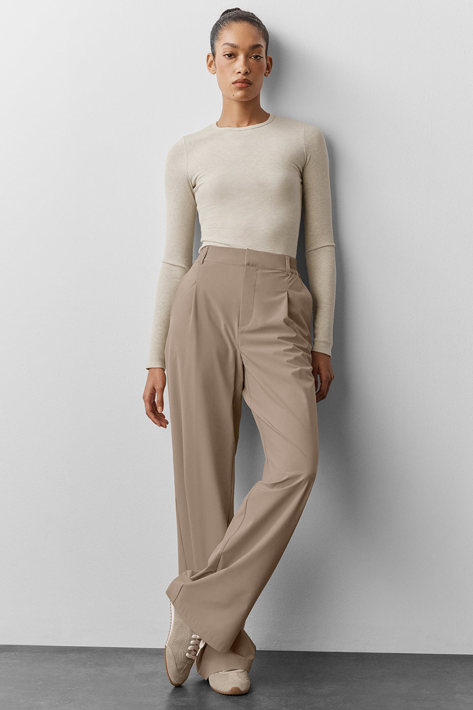 Ribbed Modal Long Sleeve - Oatmeal Heather image 4