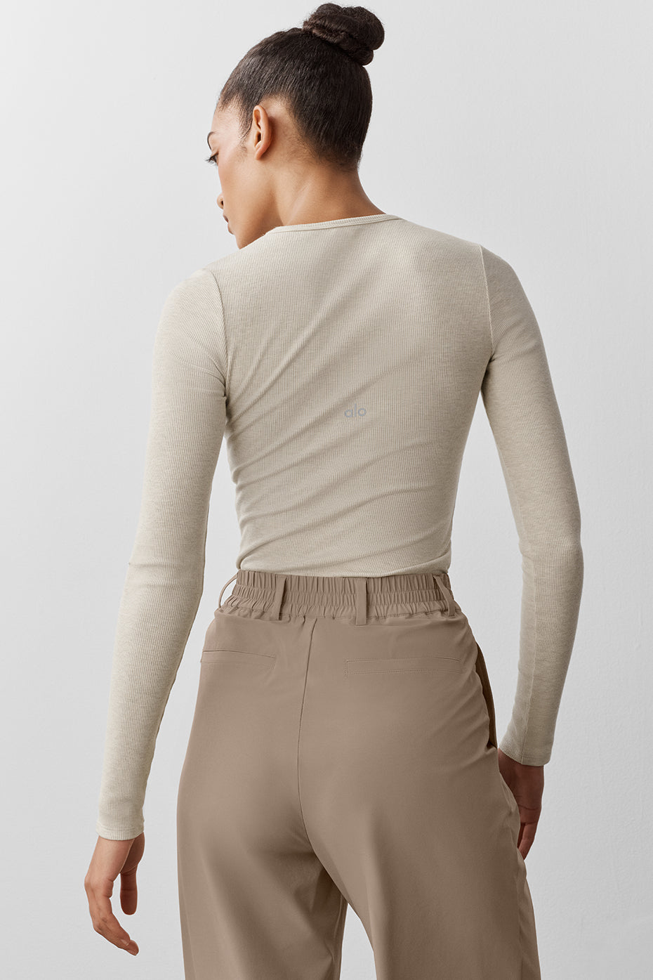 Ribbed Modal Long Sleeve - Oatmeal Heather image 2