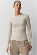 Ribbed Modal Long Sleeve - Oatmeal Heather image 1