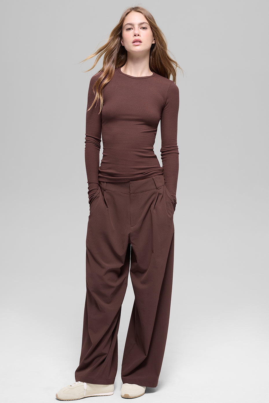 Ribbed Modal Long Sleeve - Brownstone image 4