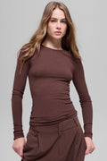 Ribbed Modal Long Sleeve - Brownstone image 1
