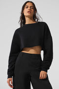 Extreme Cropped Pullover - Black image 1