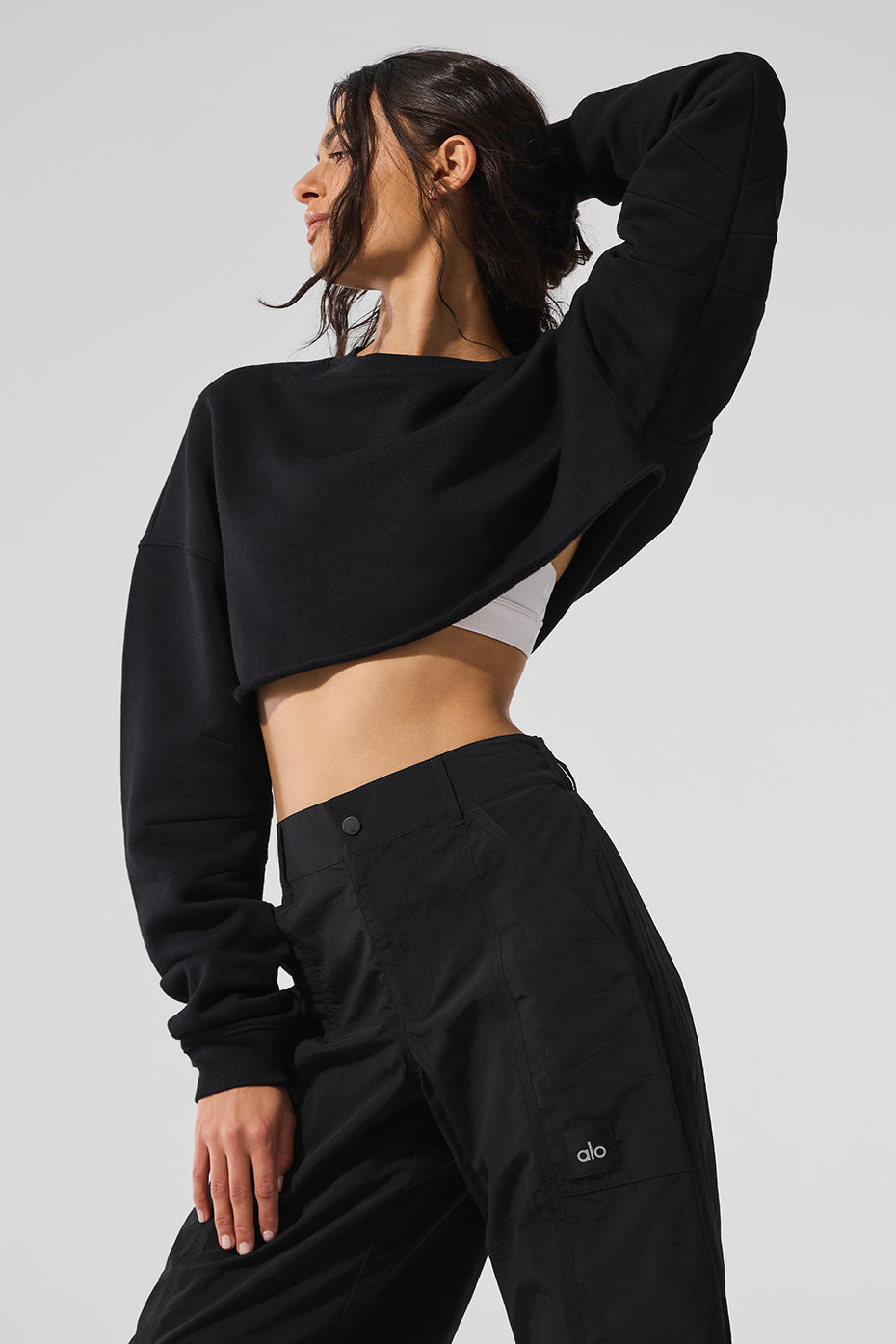 Extreme Cropped Pullover - Black image 3
