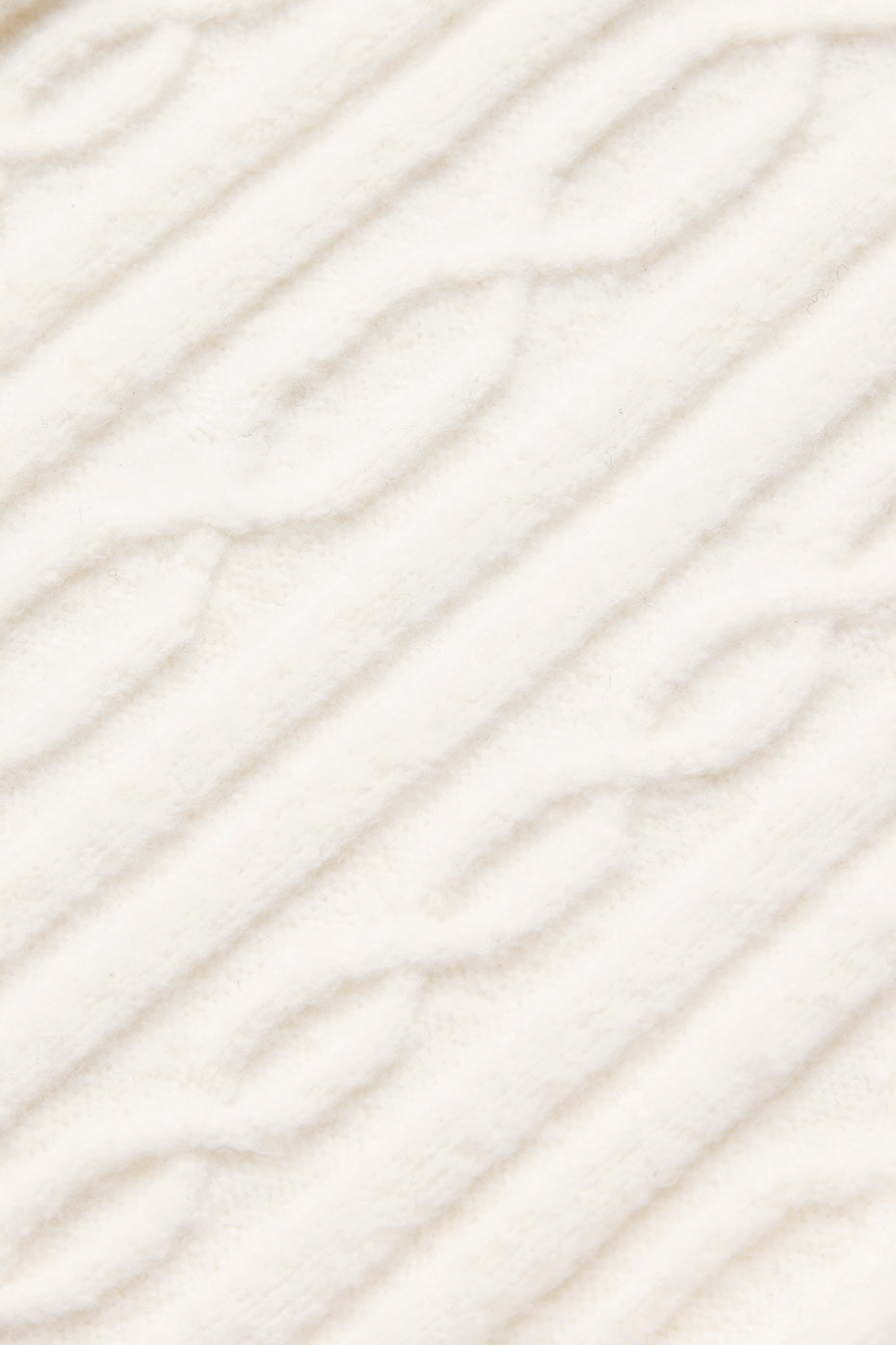 Cable Knit Cropped Winter Bliss Turtleneck Long Sleeve - Ivory image 4