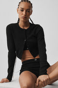 Pointelle Sweater Be Mine Cardigan - Black image 1