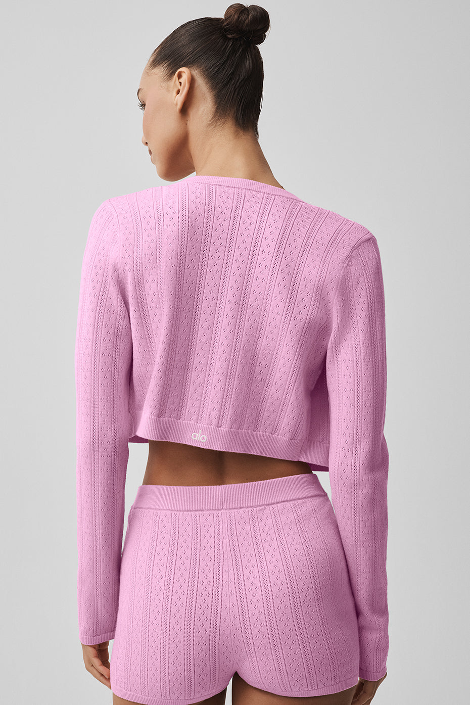 Pointelle Sweater Be Mine Cardigan - Candy Heart Pink image 2