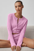 Pointelle Sweater Be Mine Cardigan - Candy Heart Pink image 1
