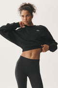Cropped Accolade Crewneck - Black image 1