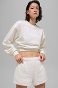 Cropped Accolade Crewneck - Ivory image 1