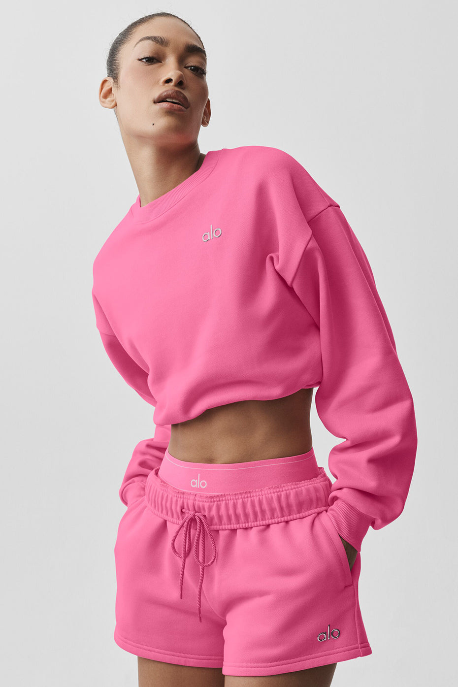 Cropped Accolade Crewneck - Paradise Pink image 3