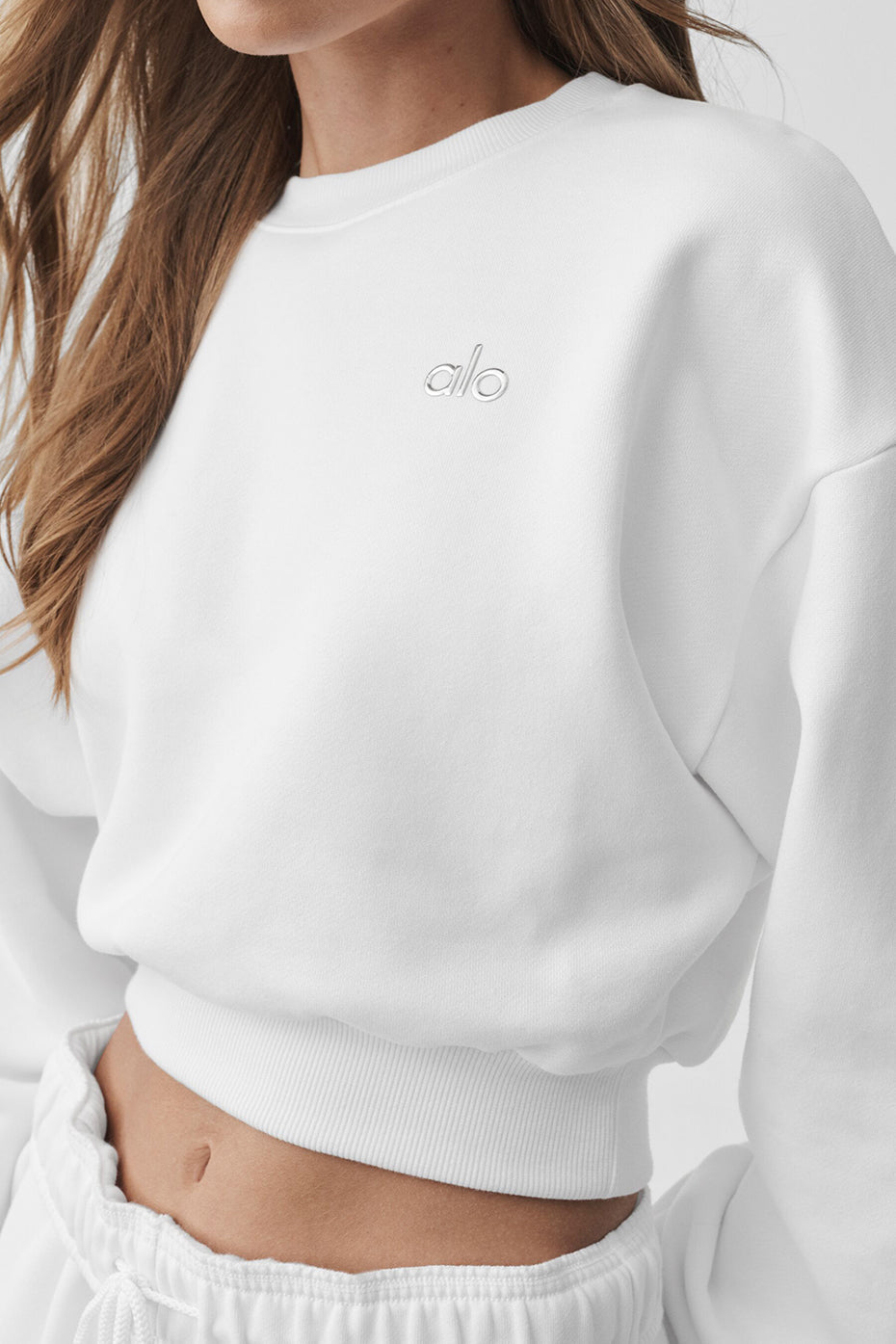 Cropped Accolade Crewneck - White image 4