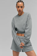 Cropped Accolade Crewneck - Lunar Grey image 1