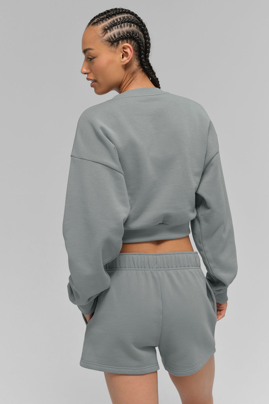 Cropped Accolade Crewneck - Lunar Grey image 3