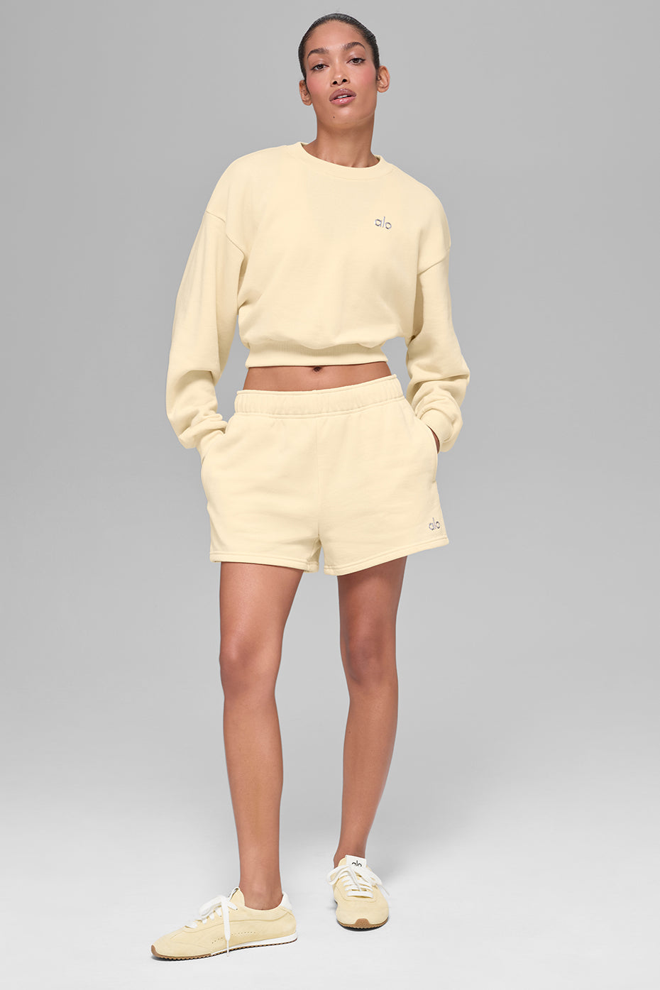 Cropped Accolade Crewneck - Candlelight Yellow image 6