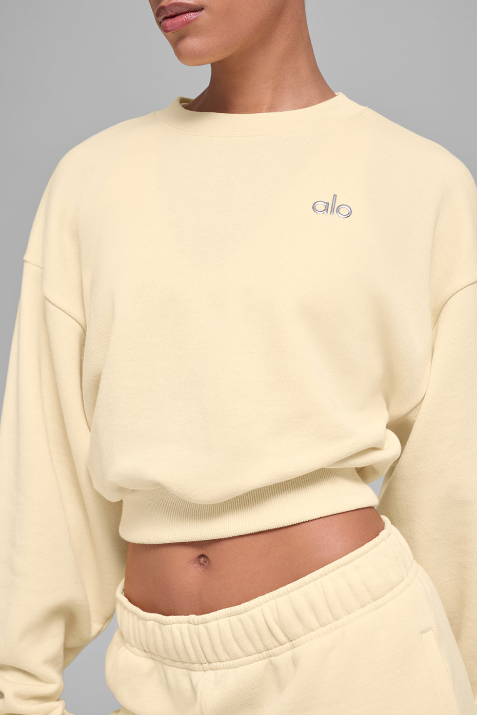 Cropped Accolade Crewneck - Candlelight Yellow image 4
