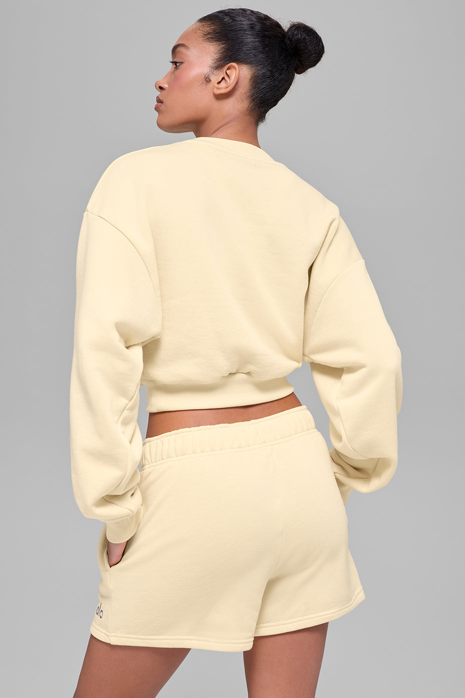 Cropped Accolade Crewneck - Candlelight Yellow image 2