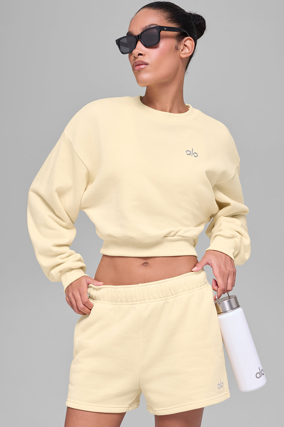 Cropped Accolade Crewneck - Candlelight Yellow image 3