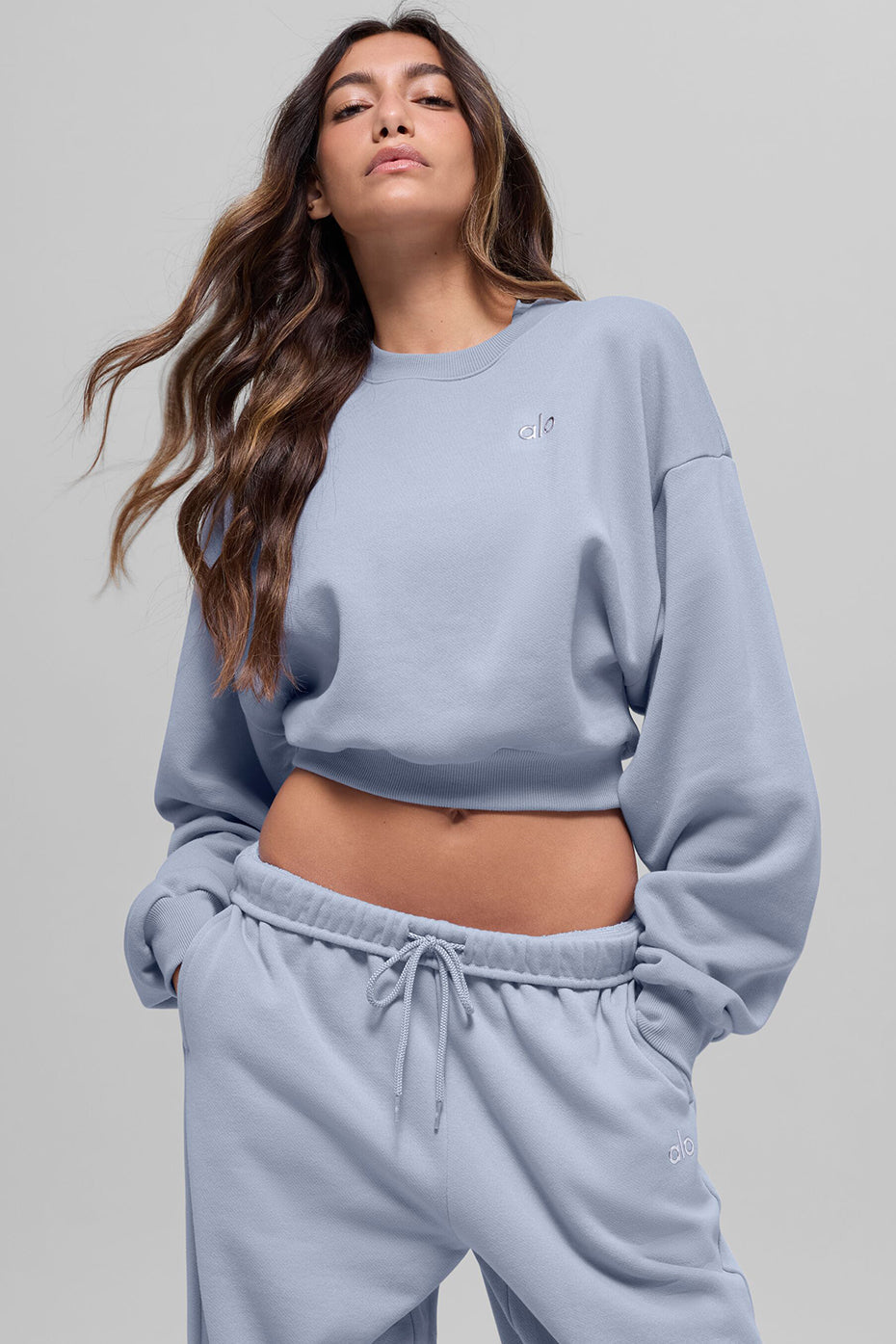Cropped Accolade Crewneck - Winter Frost image 4