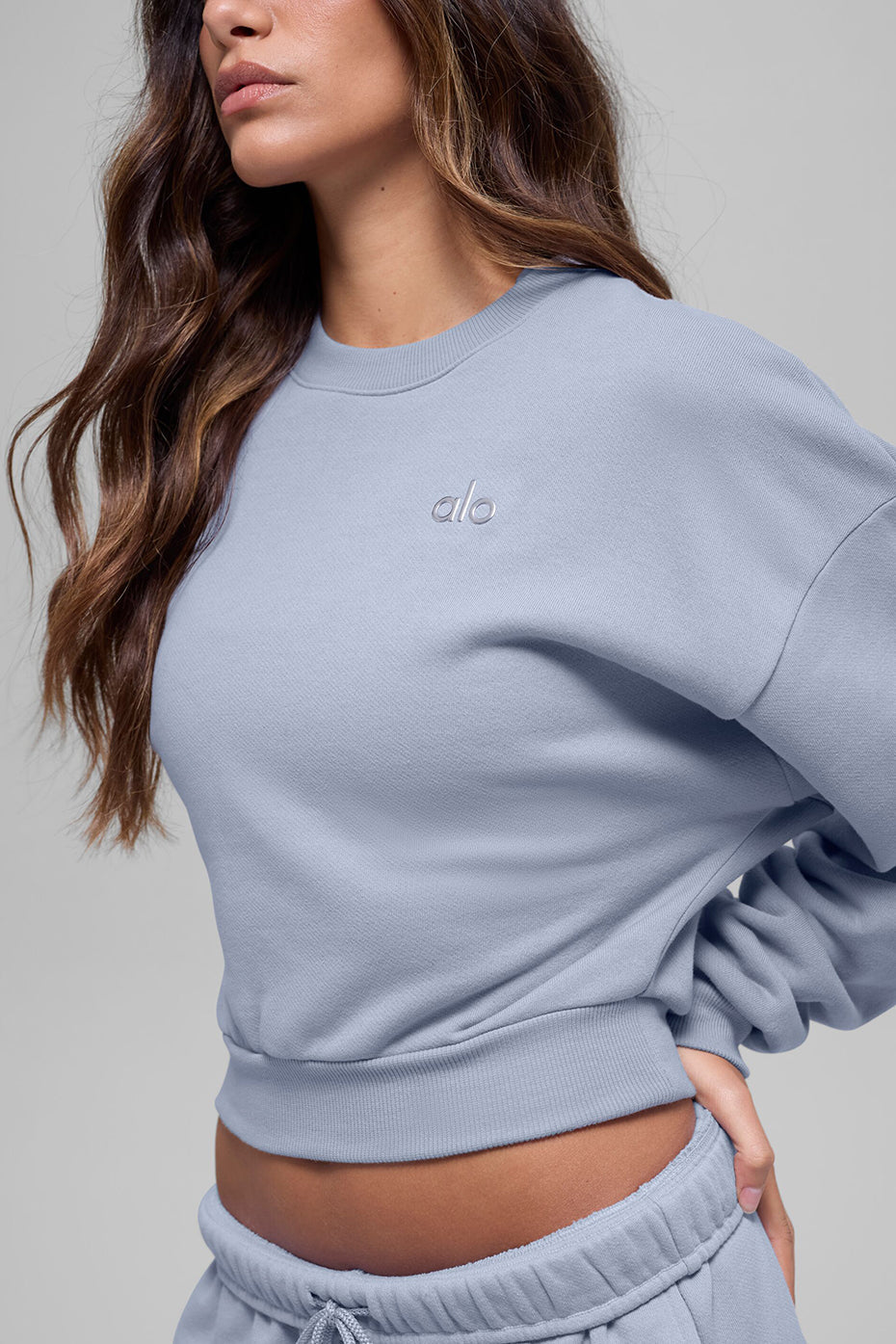 Cropped Accolade Crewneck - Winter Frost image 5