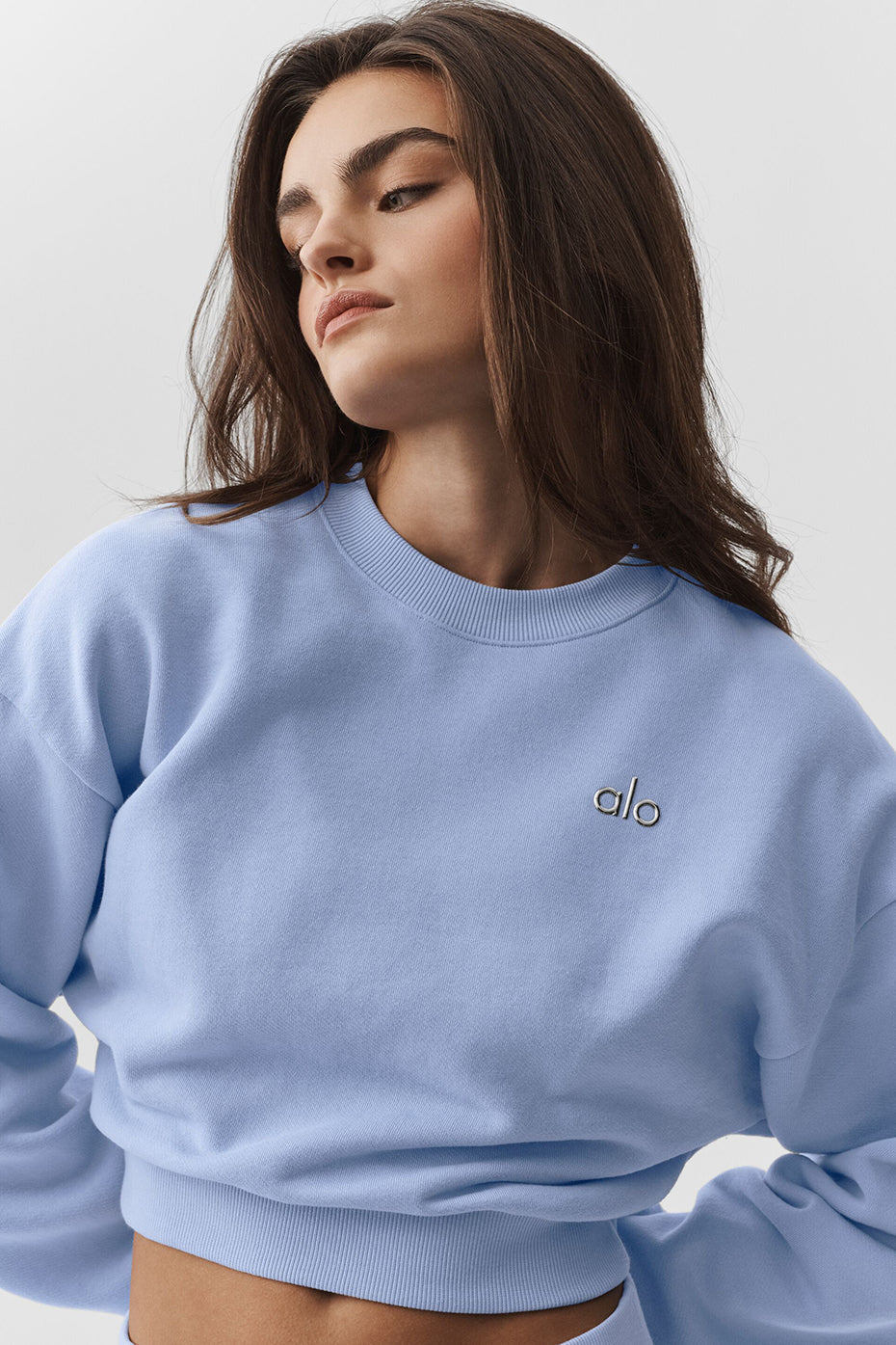 Cropped Accolade Crewneck - Light Provence Blue image 4