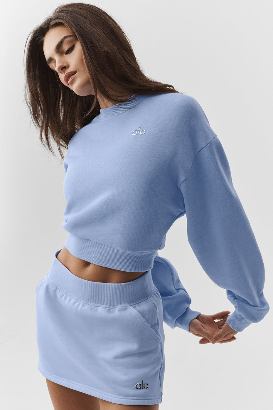 Cropped Accolade Crewneck - Light Provence Blue image 3