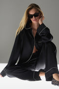 Courchevel Silk Button Down - Black/Ivory image 1