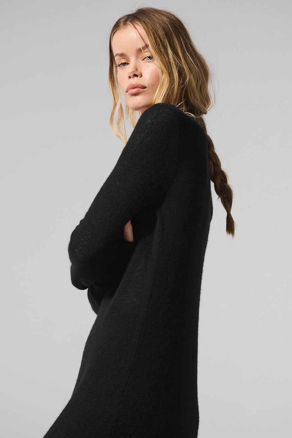 Sheer Cashmere Long Cardigan - Black image 4