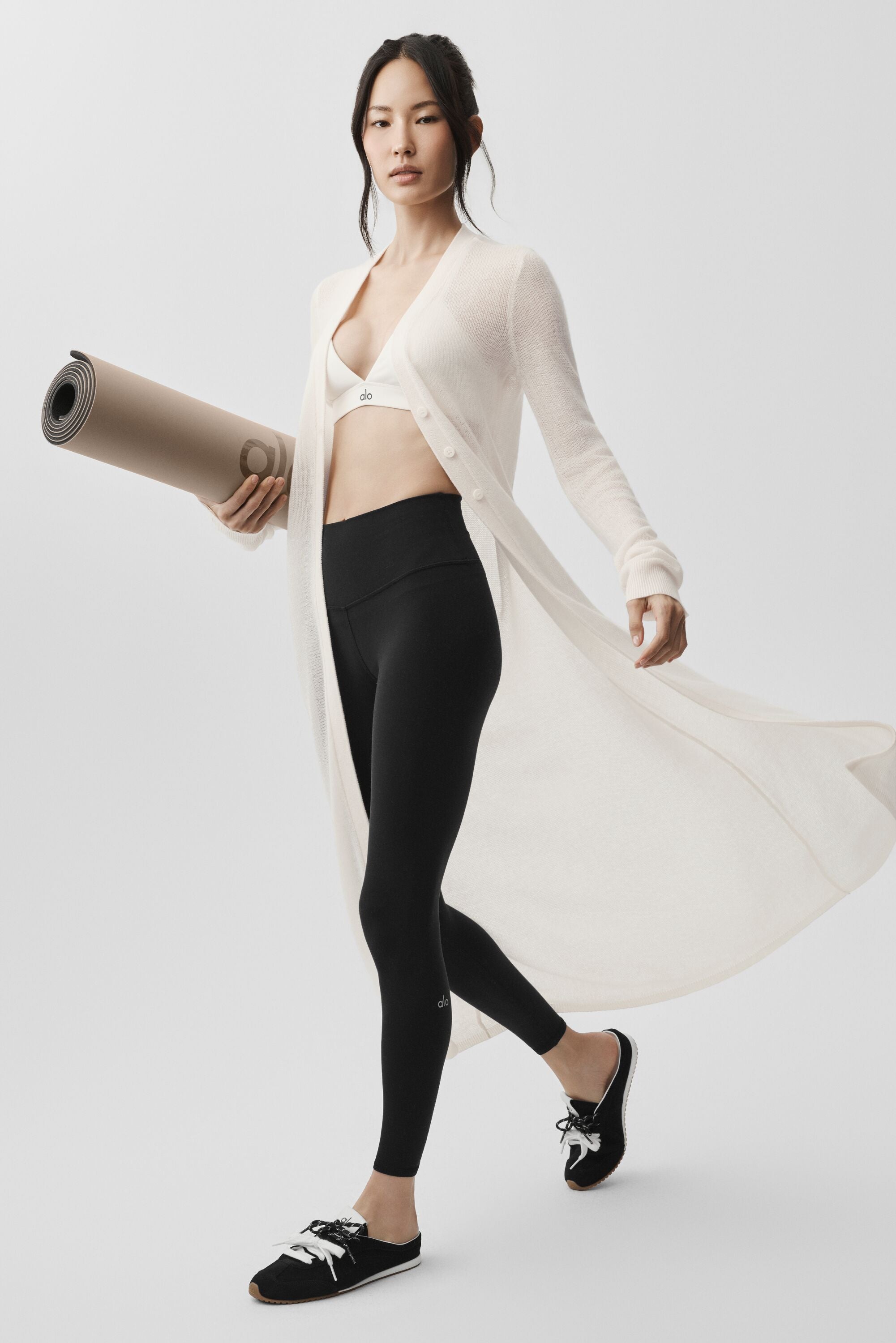 Sheer Cashmere Long Cardigan - Ivory image 5