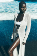 Sheer Cashmere Long Cardigan - Ivory image 1