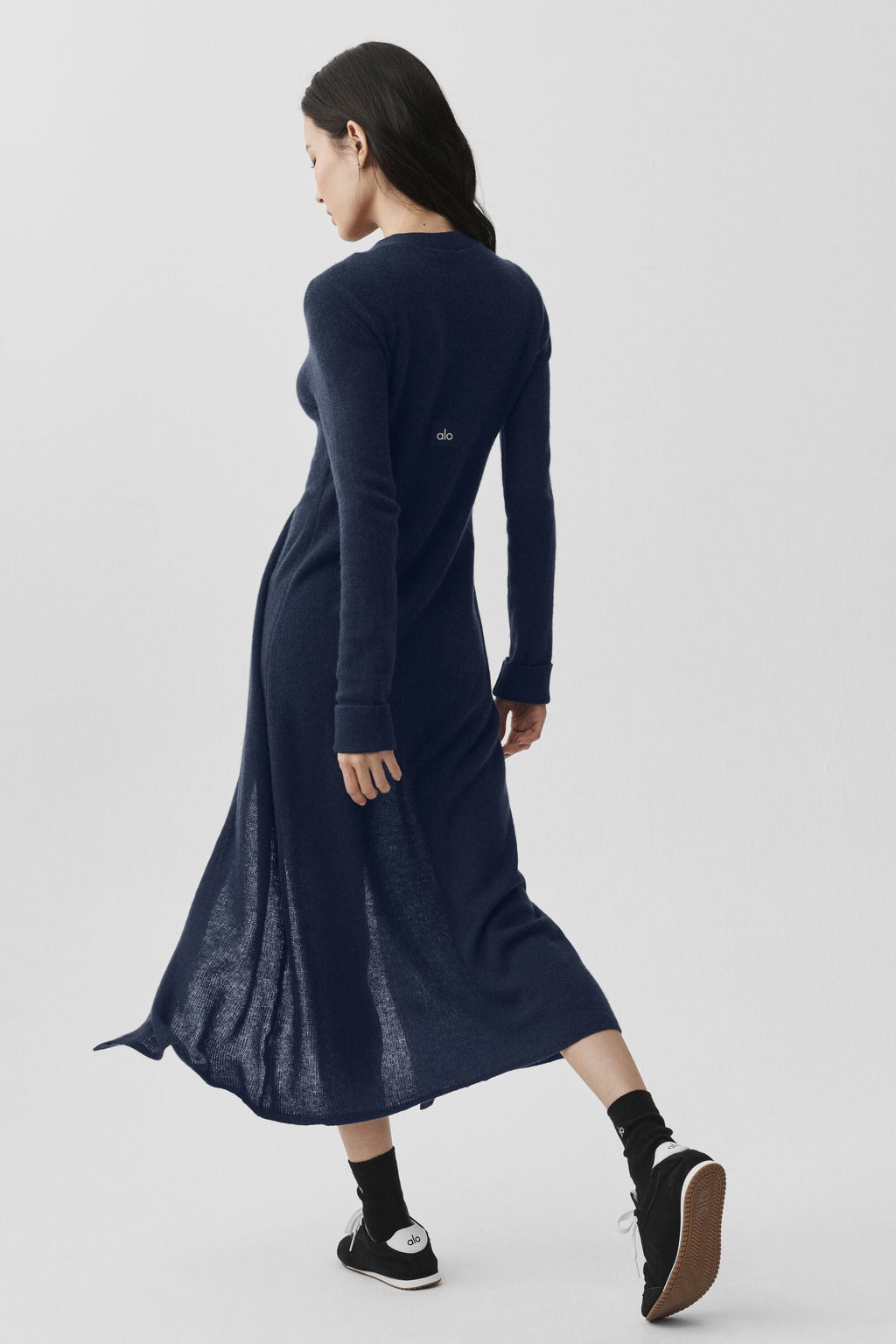 Sheer Cashmere Long Cardigan - Navy image 3