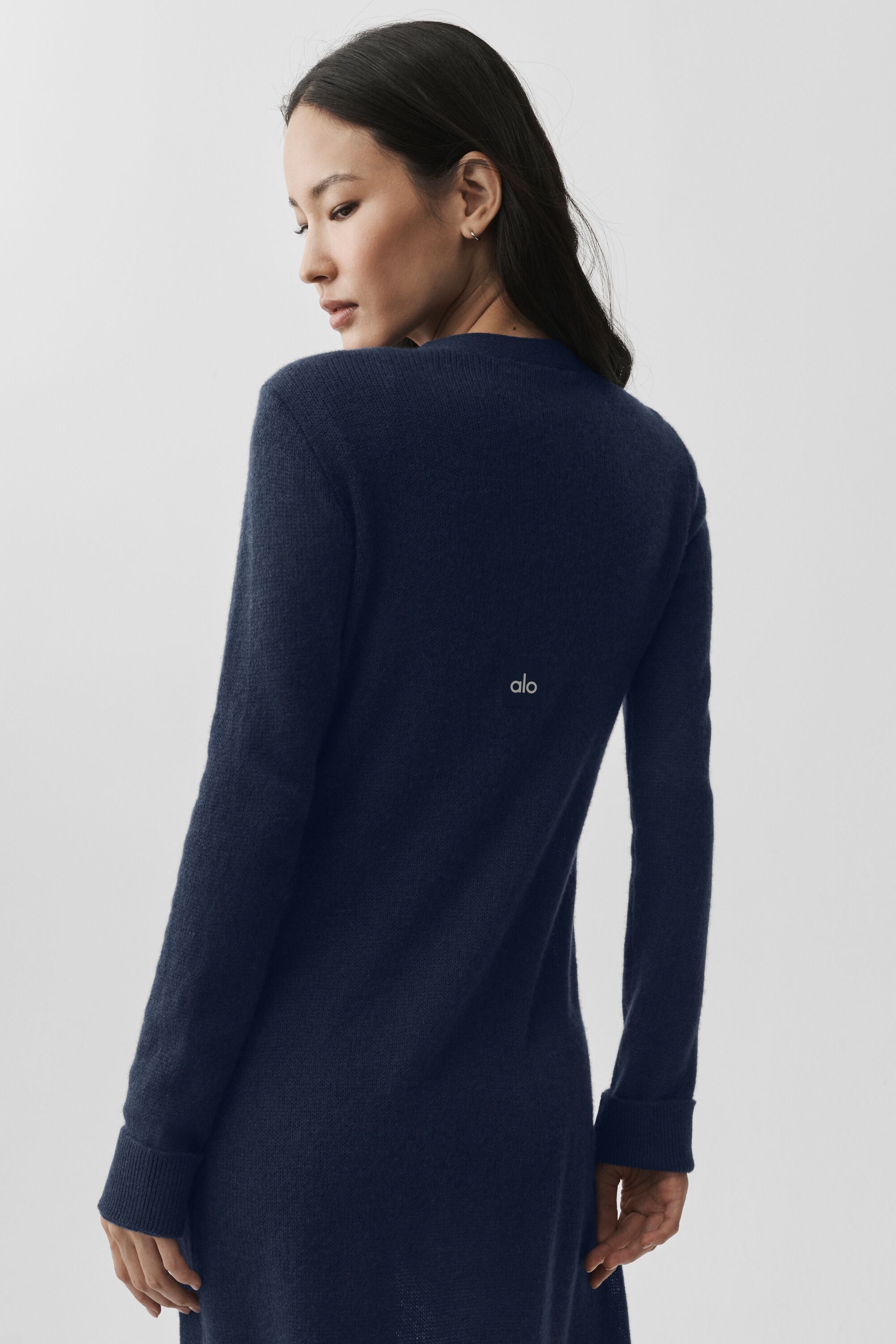 Sheer Cashmere Long Cardigan - Navy image 4