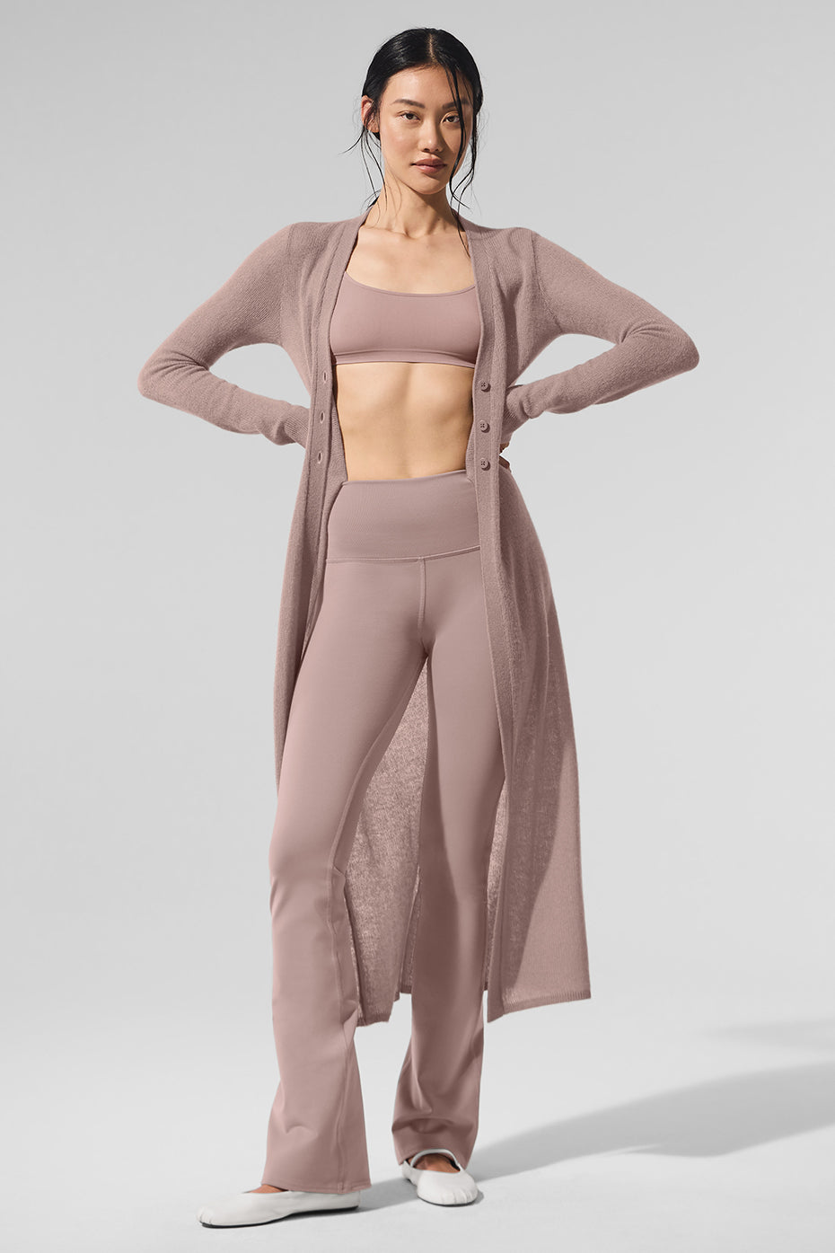 Sheer Cashmere Long Cardigan - Taupe image 1