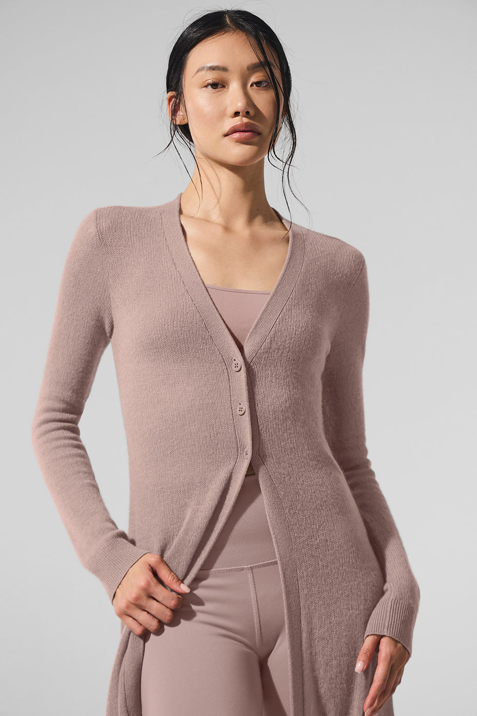 Sheer Cashmere Long Cardigan - Taupe image 2