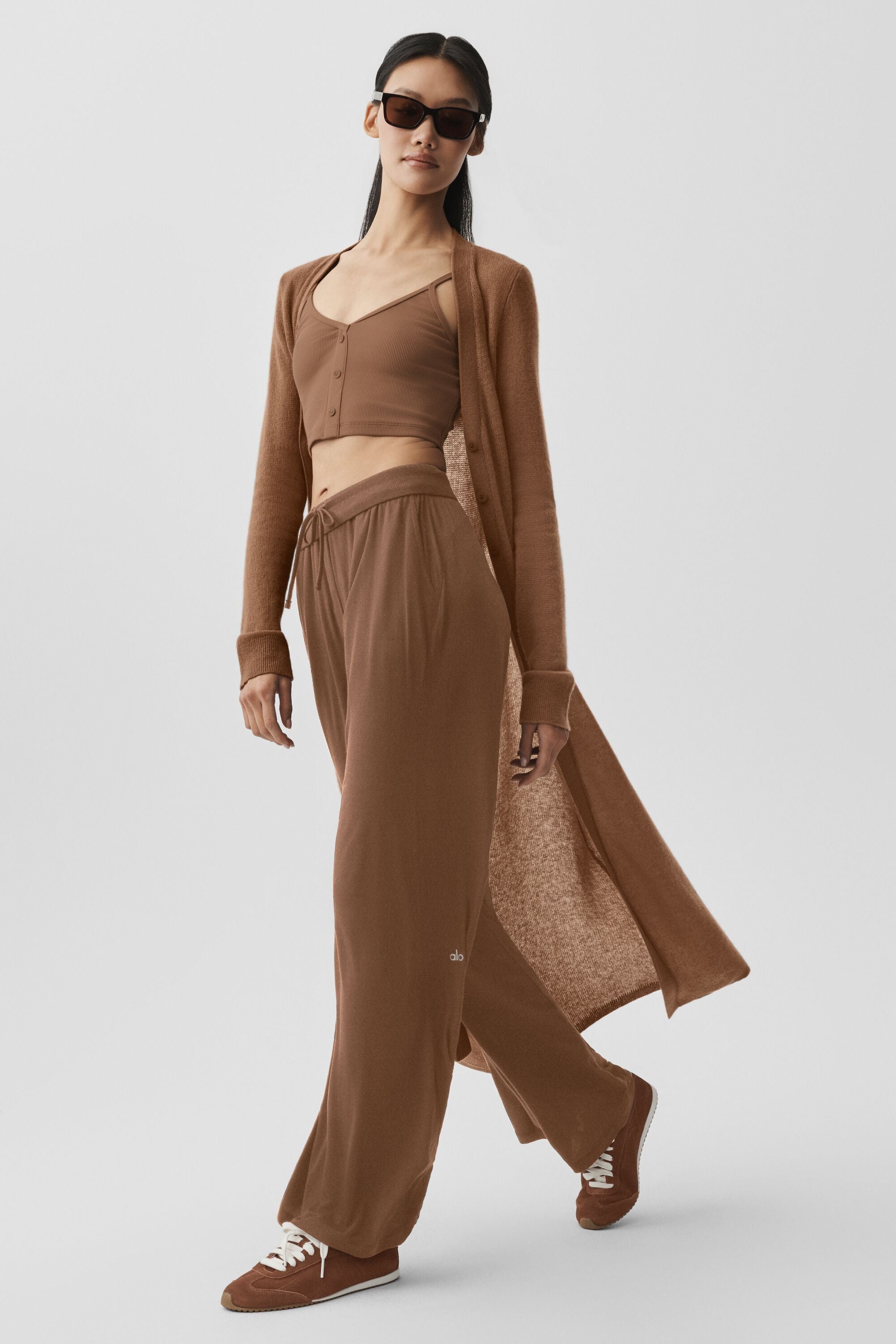 Sheer Cashmere Long Cardigan - Sun Kissed Brown image 6