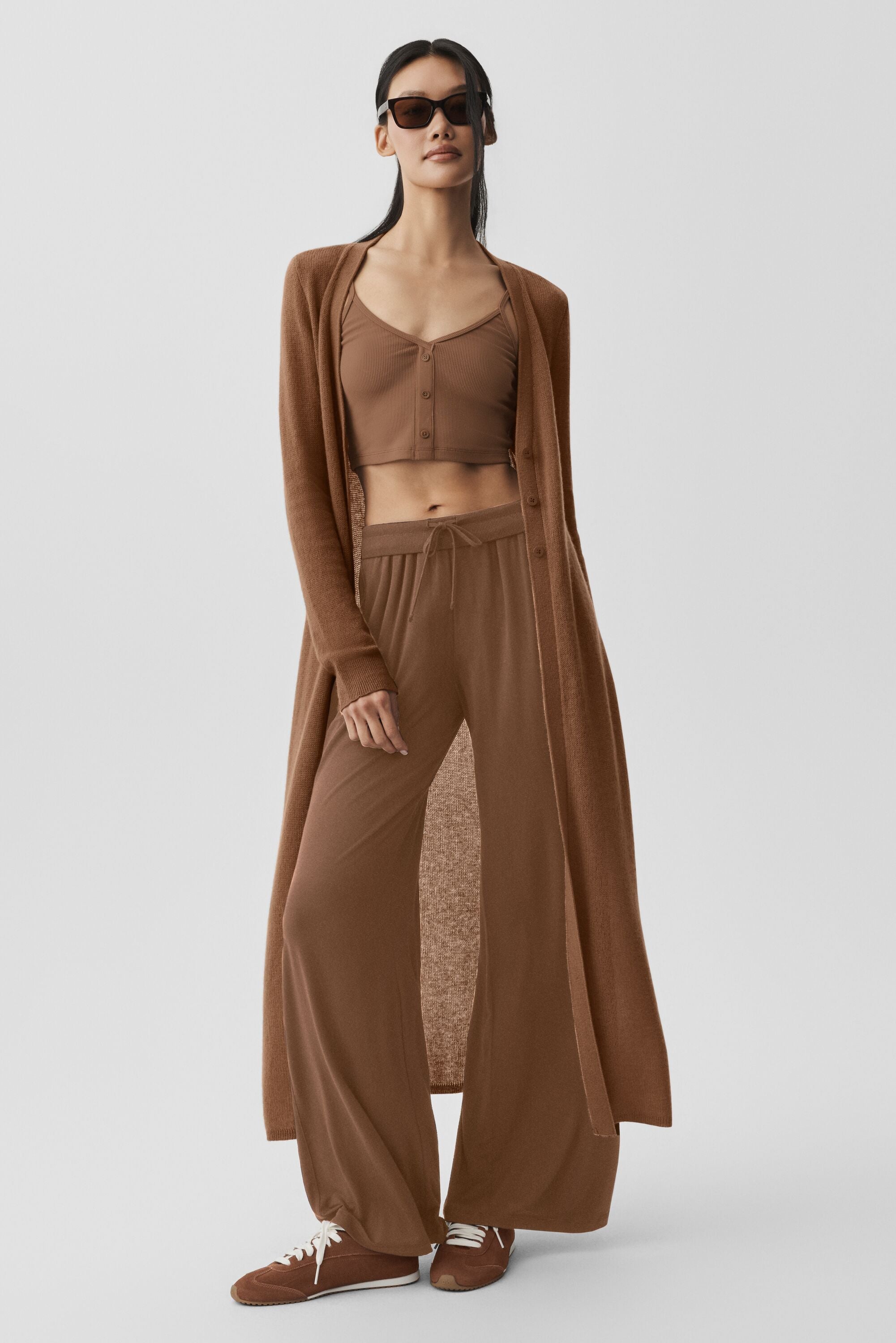 Sheer Cashmere Long Cardigan - Sun Kissed Brown image 3