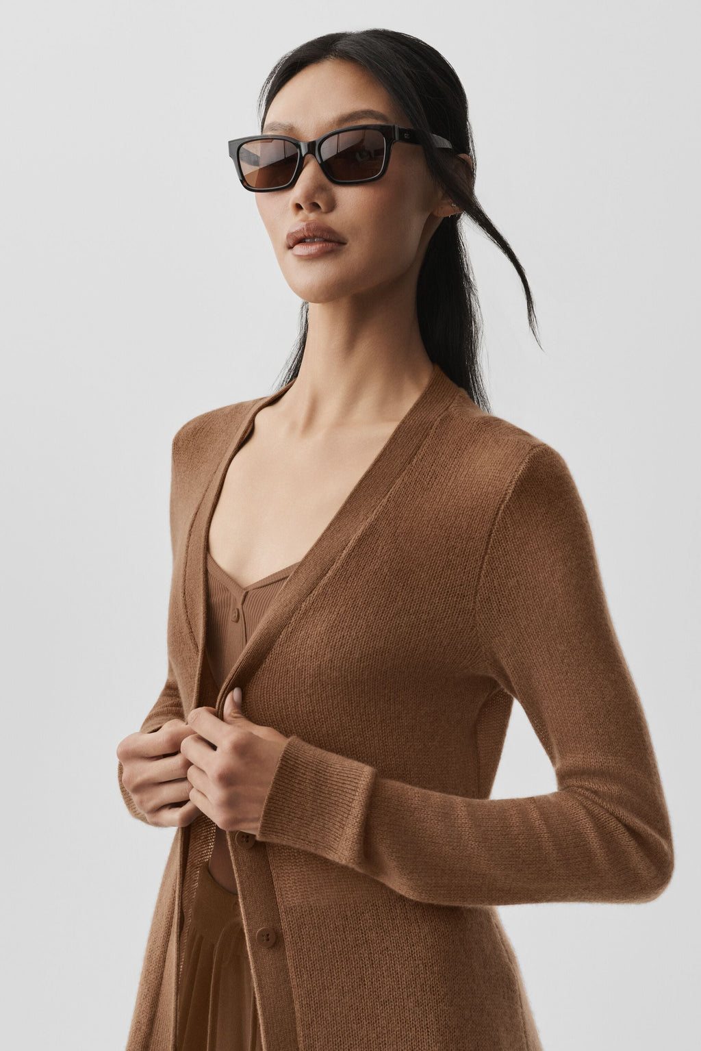 Sheer Cashmere Long Cardigan - Sun Kissed Brown image 4