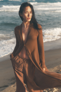 Sheer Cashmere Long Cardigan - Sun Kissed Brown image 1