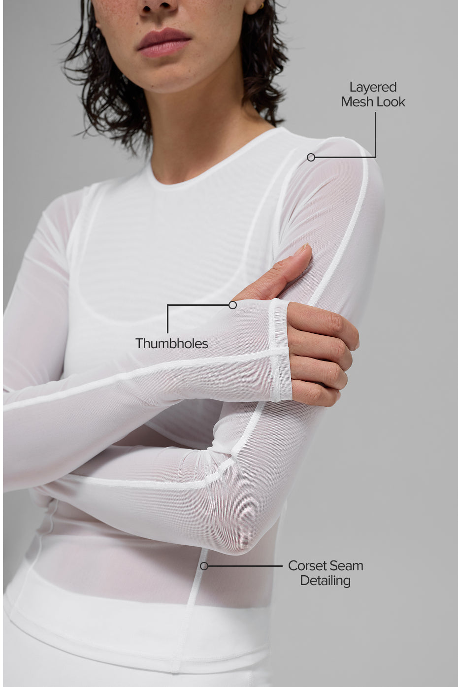 Mesh Winter Twilight Long Sleeve - White image 2