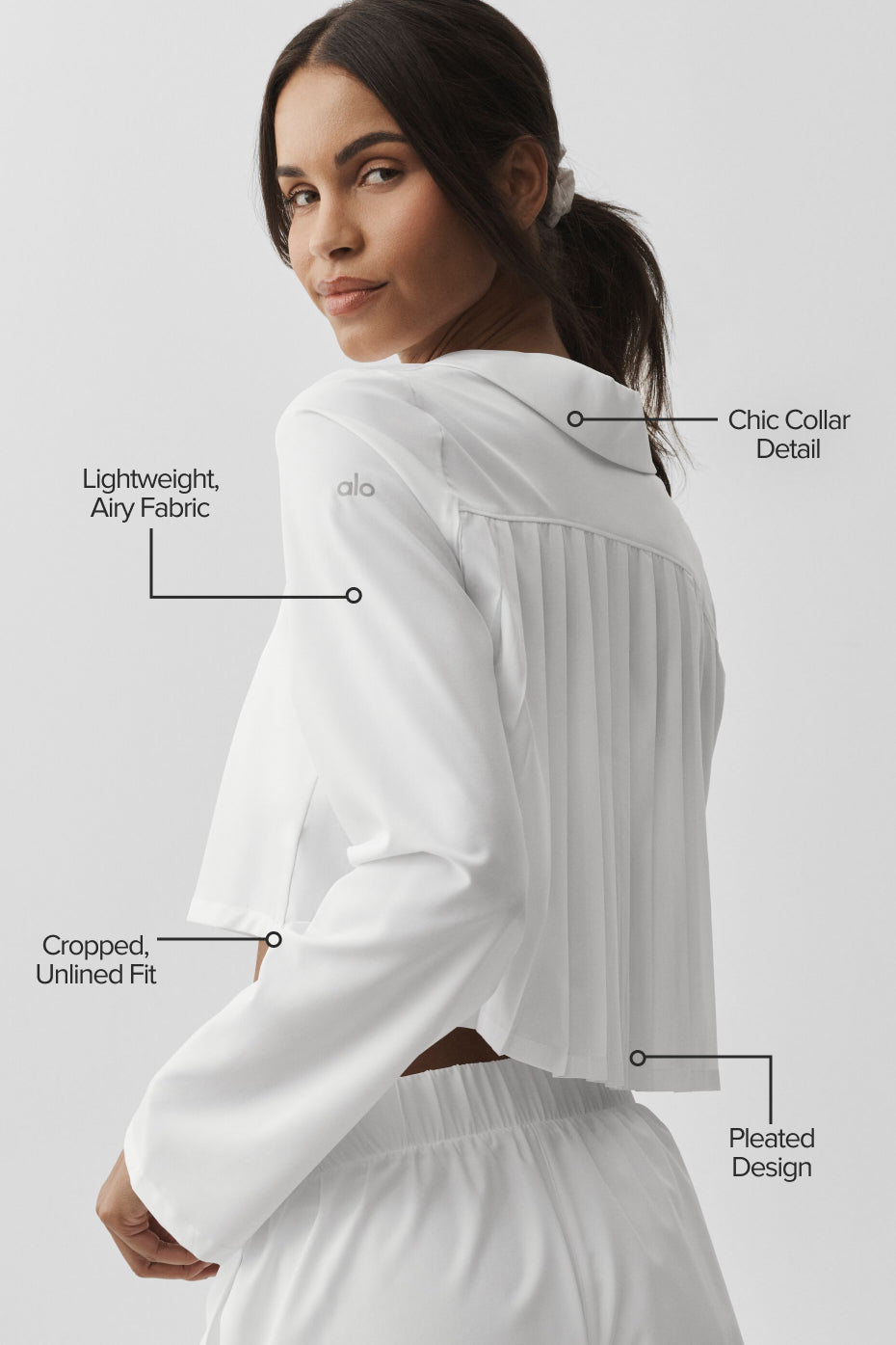 Cropped Unmatched Long Sleeve - White image 2